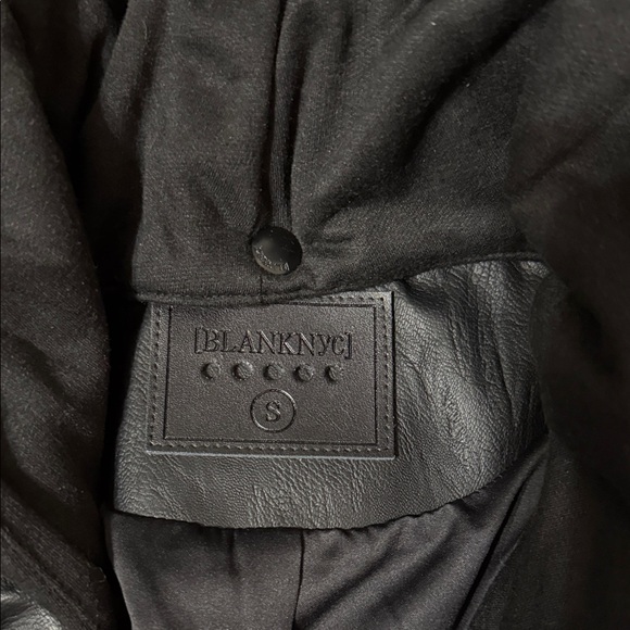 Blank NYC Black Leather Jacket with Gold Accents - Picture 2 of 3